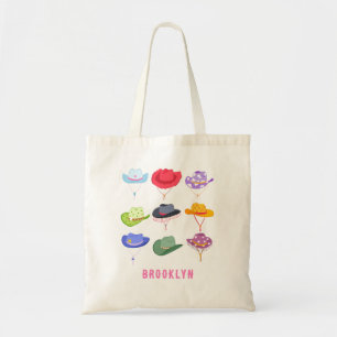 Colourful Western Cowgirl Hat Personalised Tote Ba Bag