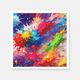 Colourful Wet Paint Splash Design Napkin