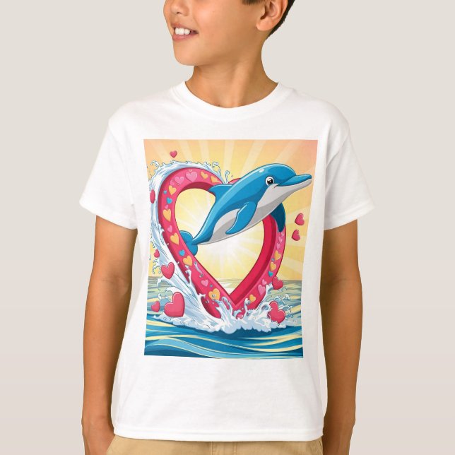 Colourful Whale Heart: Love You Mum T-Shirt (Front)