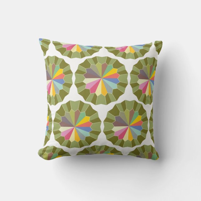 colourful wheel patterned cushion (Front)