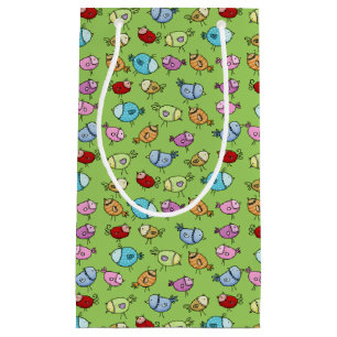 Colourful Whimsical Birds Small Gift Bag