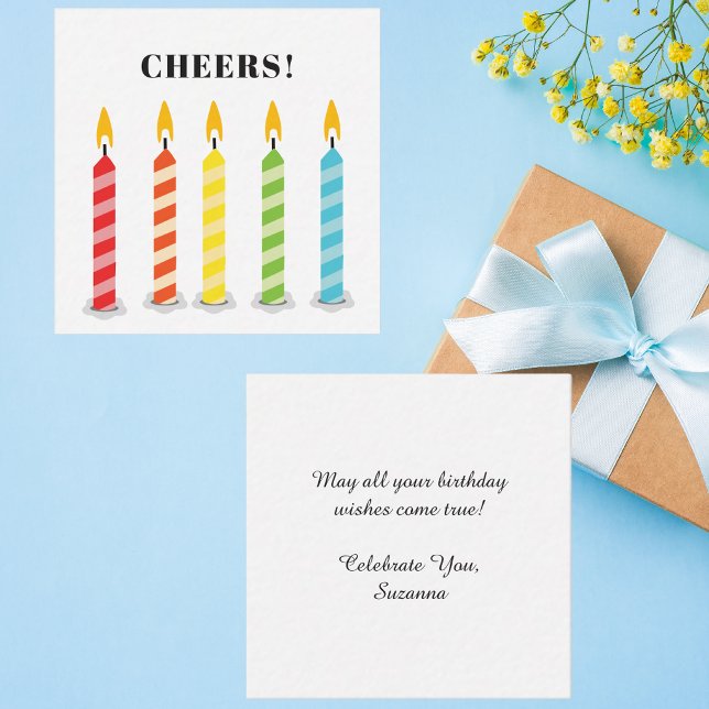 Colourful Whimsical Birthday Candles Modern  Card (Creator Uploaded)