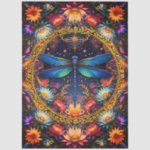 Colourful Whimsical Boho Dragonfly Decoupage Tissue Paper