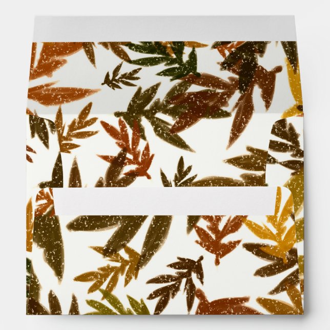 Colourful Whimsical Fall Autumn Rustic Leaves Envelope (Back (Bottom))