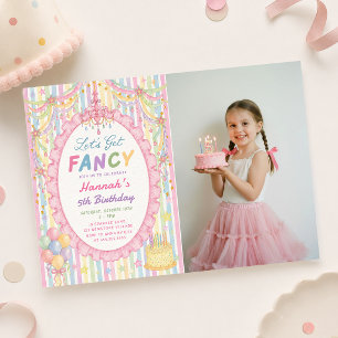 Colourful Whimsical Fancy Birthday Photo Invitation