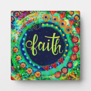 Colourful Whimsical Fun Faith Inspirivity easel Plaque