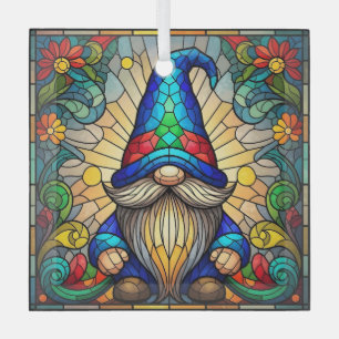 Colourful Whimsical Garden Gnome Glass Tree Decoration