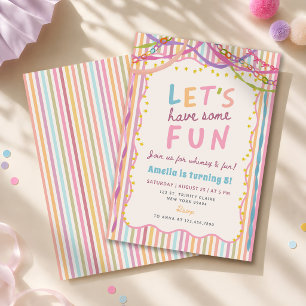 Colourful Whimsical Girl Birthday Party Invitation