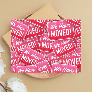Colourful Whimsical Modern We Have Moved  Postcard