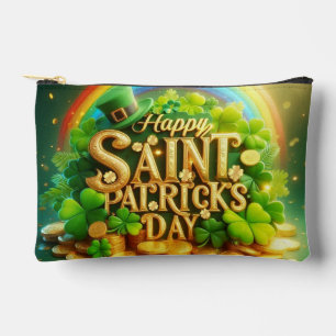 Colourful, whimsical Rainbow Saint Patrick's Day Accessory Pouch