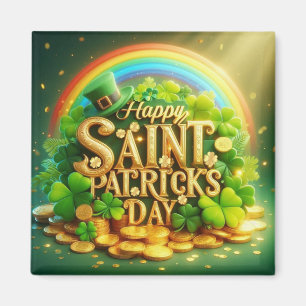 Colourful, whimsical Rainbow Saint Patrick's Day Magnet