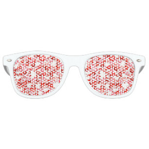 Colourful Whimsical Small Hearts Red Pink White Retro Sunglasses