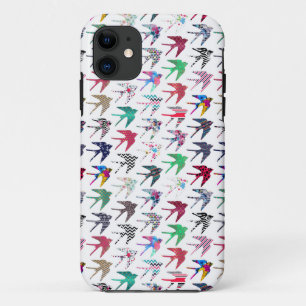 Colourful whimsical  swallow birds pattern Case-Mate iPhone case
