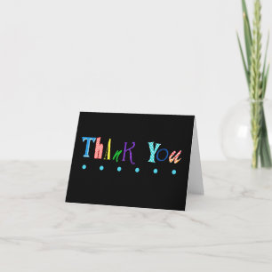 Colourful Whimsical Thank You Note Card