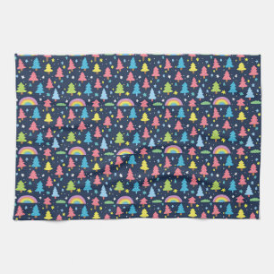 Colourful Whimsical Tree Tea Towel