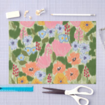 Colourful Whimsical Wildflower Tissue Paper