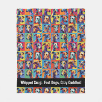 Colourful Whippet Snug with custom text