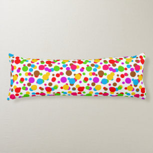 Colourful White Background Polka Dots Body Cushion