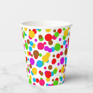 Colourful White Background Polka Dots Paper Cups