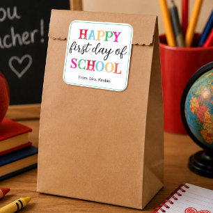 Colourful Whiteboard School Sticker (Square)