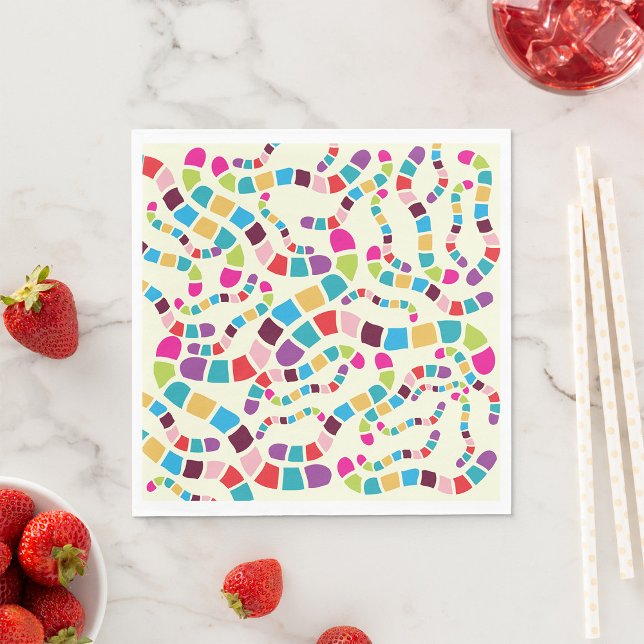 Colourful Wiggle Worm Pattern Napkin (Creator Uploaded)