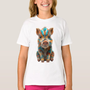 Colourful Wild Boar Piglet Kids T-Shirt