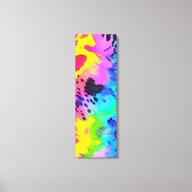 Colourful Wild Cheetah Tye Dye Pattern Canvas Print (Front)
