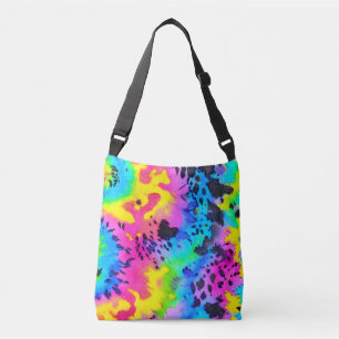 Colourful Wild Cheetah Tye Dye Pattern  Crossbody Bag