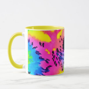 Colourful Wild Cheetah Tye Dye Pattern Mug