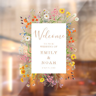 Colourful Wild Flower Country Wedding Welcome