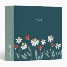 Colourful wild flowers 3 ring binder