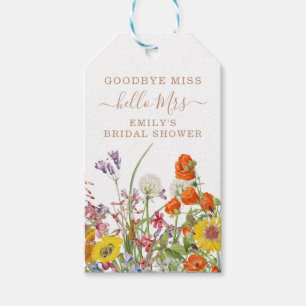Colourful Wild Flowers Country Floral Goodbye Miss Gift Tags