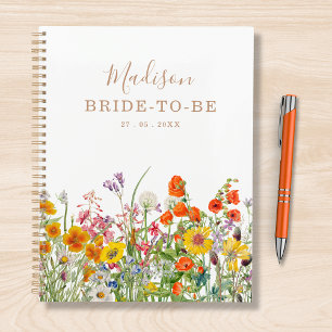 Colourful Wild Flowers Country Personalised Weddin Planner