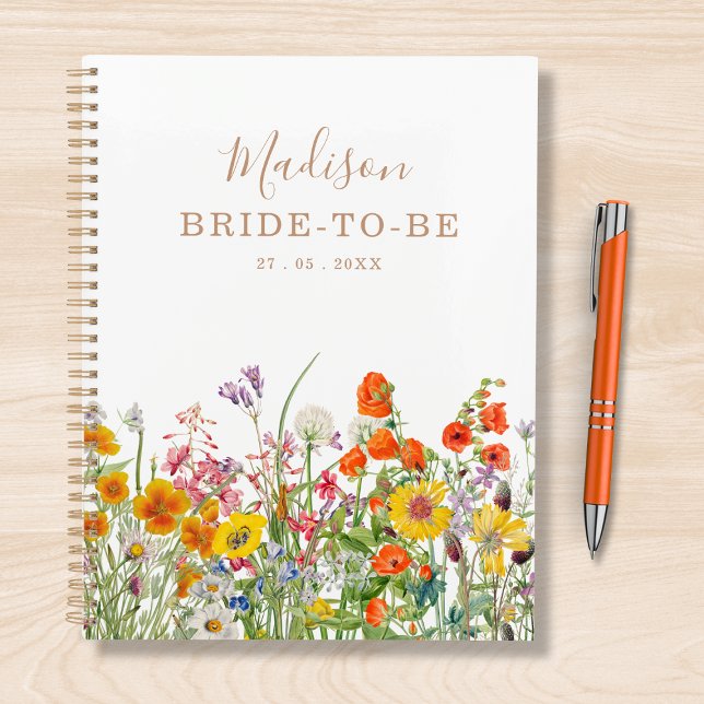 Colourful Wild Flowers Country Personalised Weddin Planner (Creator Uploaded)
