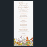 Colourful Wild Flowers Country Wedding Programme<br><div class="desc">Colourful Wild Flowers Country Wedding Program features pretty country flowers in orange, yellow, purple and pink on a white background with your order of ceremony on the front and wedding party and thank you on the reverse in modern gold calligraphy script. Personalise by editing the text in the text boxes....</div>