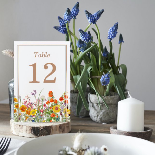 Colourful Wild Flowers Country Wedding  Table Number (Creator Uploaded)