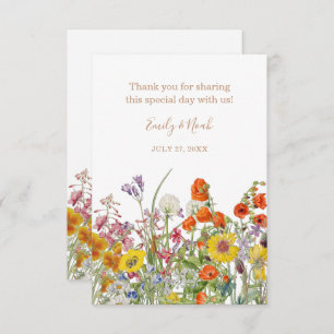 Colourful Wild Flowers Country Wedding Thank You
