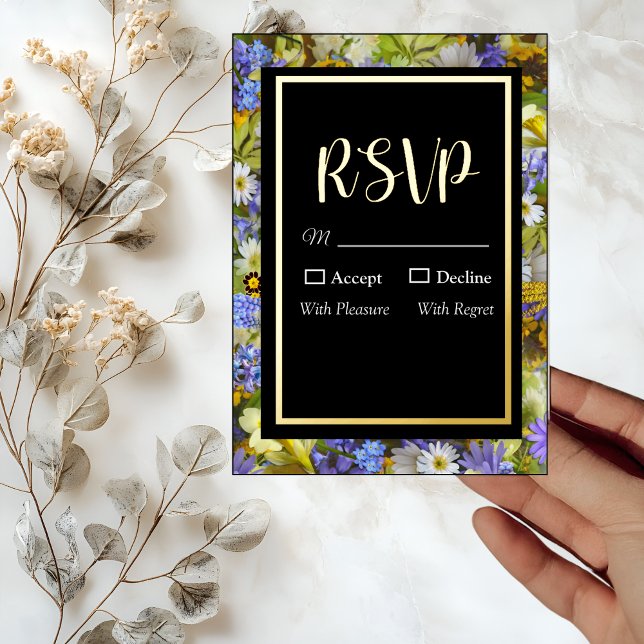 Colourful Wild Flowers Wedding RSVP (Creator Uploaded)