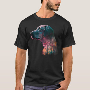 Colourful Wilderness Nature Weimaraner Reflection T-Shirt