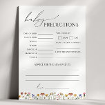 Colourful Wildflow Baby Shower Predictions Card<br><div class="desc">This colourful wildflower baby shower predictions card is perfect for your simple, whimsical boho rainbow summer baby shower. The bright, enchanted pink, yellow, orange, and gold colour florals give this product the feel of a minimalist elegant vintage hippie spring garden. The modern design is artsy and delicate, portraying a classic...</div>