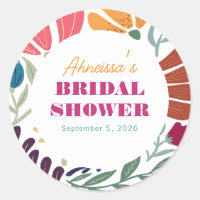 Colourful Wildflower Abstract Floral Bridal Shower