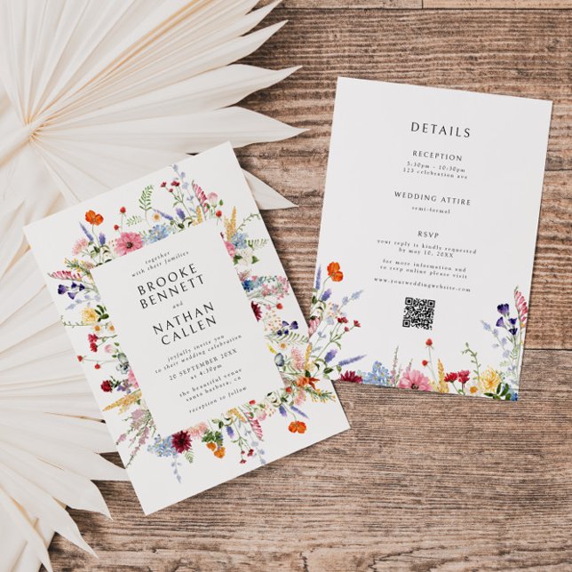 Colourful Wildflower All In One Wedding Invitation (Creator Uploaded)