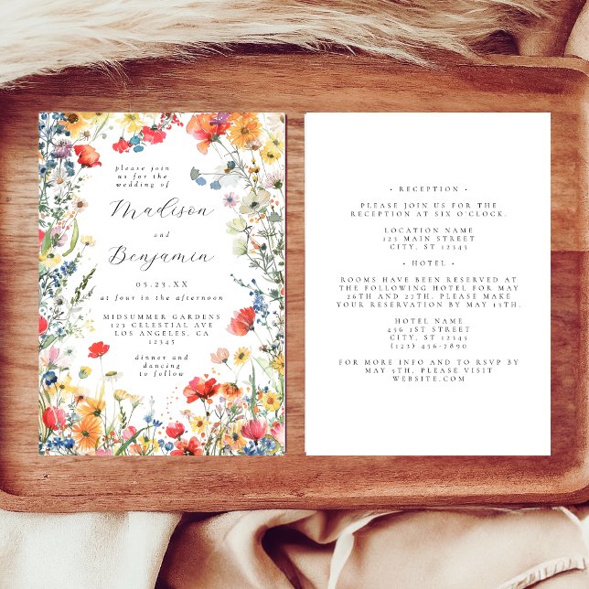 Colourful Wildflower All in One Wedding Invitation (Creator Uploaded)