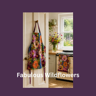 Colourful Wildflower All-Over Print Apron