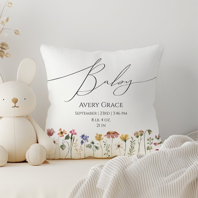 Colourful Wildflower Baby Details Cushion (Creator Uploaded)