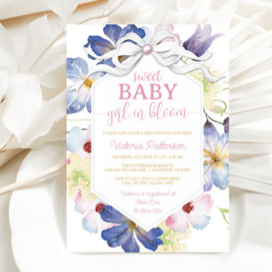 Colourful Wildflower Baby In Bloom Baby Shower Invitation