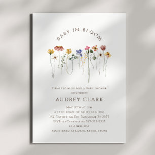 Colourful Wildflower Baby in Bloom Baby Shower Invitation