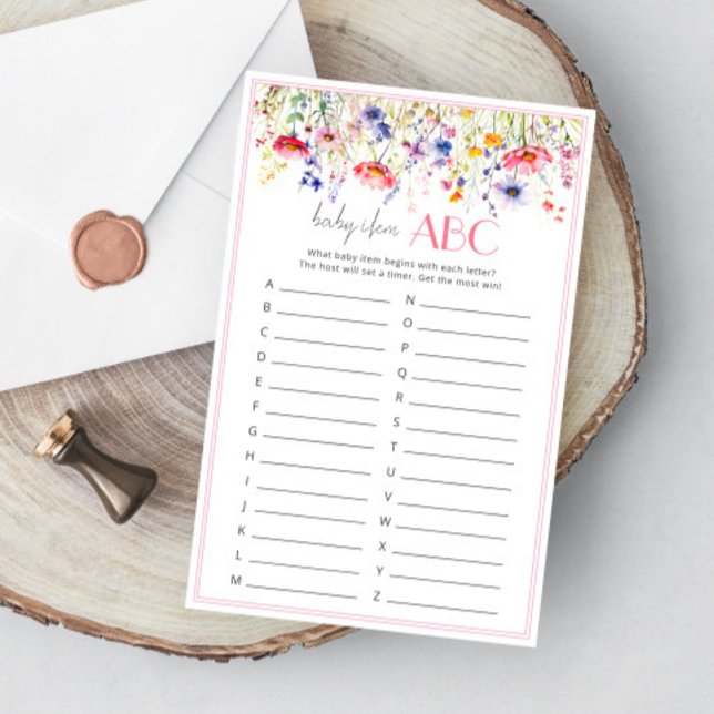 Colourful Wildflower Baby Shower Baby Item ABC Gam (Creator Uploaded)