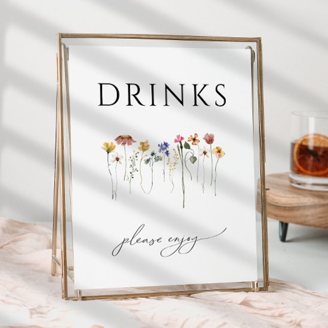 Colourful Wildflower Baby Shower Drinks Sign (Creator Uploaded)