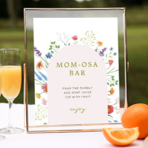 Colourful Wildflower Baby Shower Momosa Bar Sign